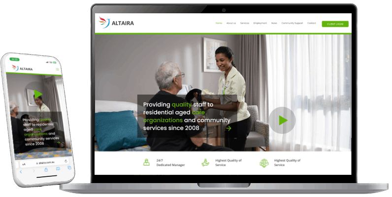 Altaira website design